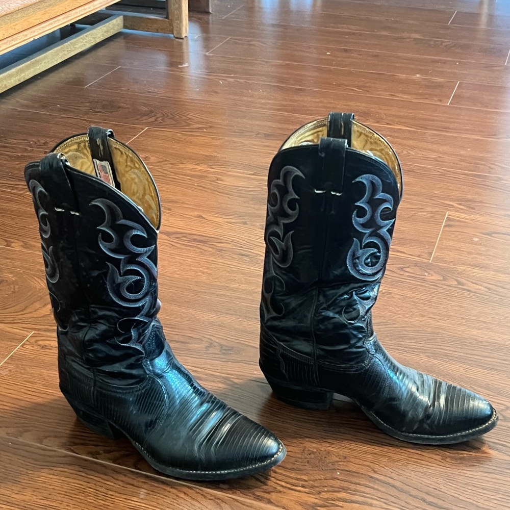 Black leather Mens cowboy Nocona boots size 8